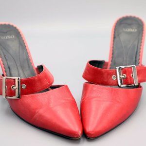 2 inch red leather shoes